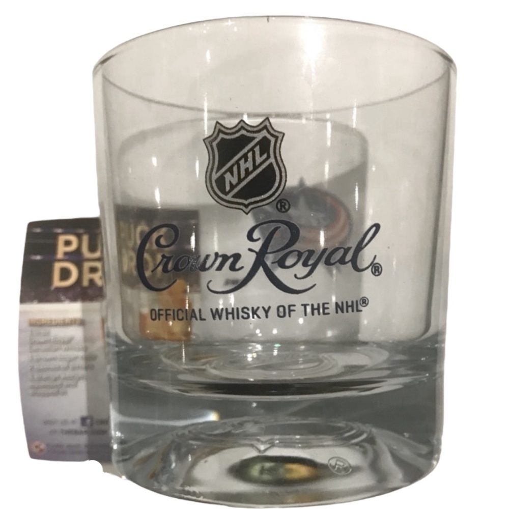 Crown Royal NHL Columbus Blue Jackets Hockey Glass Whisky Tumbler Collectible